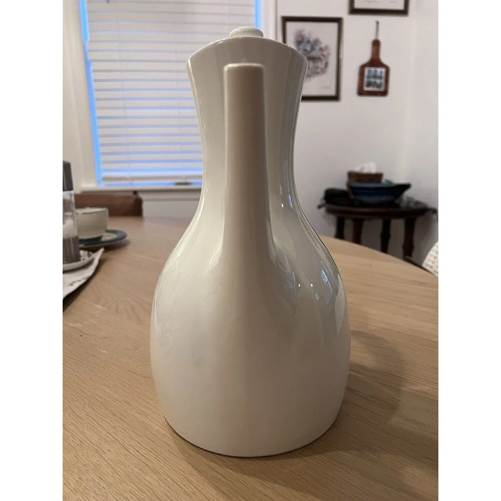 Vintage HALL Ernest Sohn Coffee/Tea Serving Pot Decanter 11.5” White Mid Century
